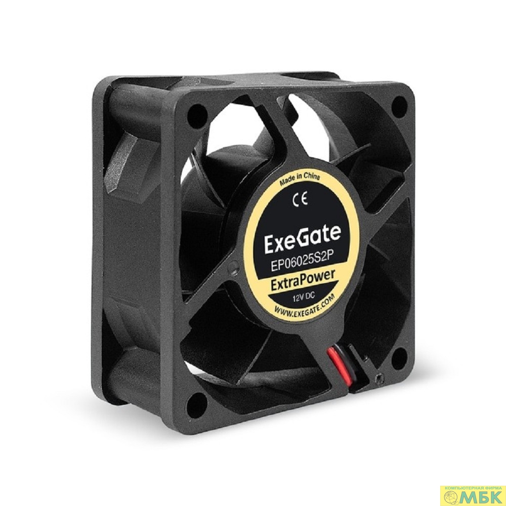 картинка Exegate EX295228RUS Вентилятор 12В DC ExeGate ExtraPower EP06025S2P (60x60x25 мм, Sleeve bearing (подшипник скольжения), 2pin, 4500RPM, 31dBA) от магазина МБК